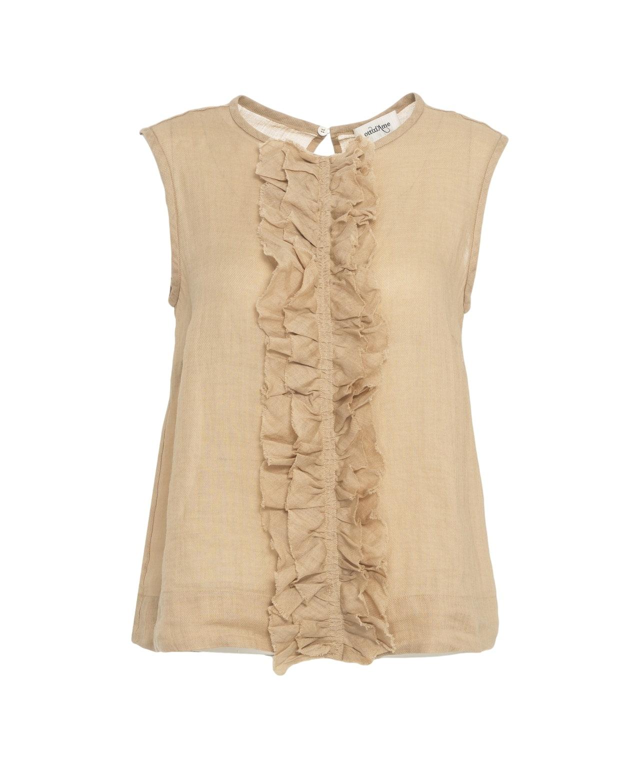 Ramie blouse with ruffles Product Image