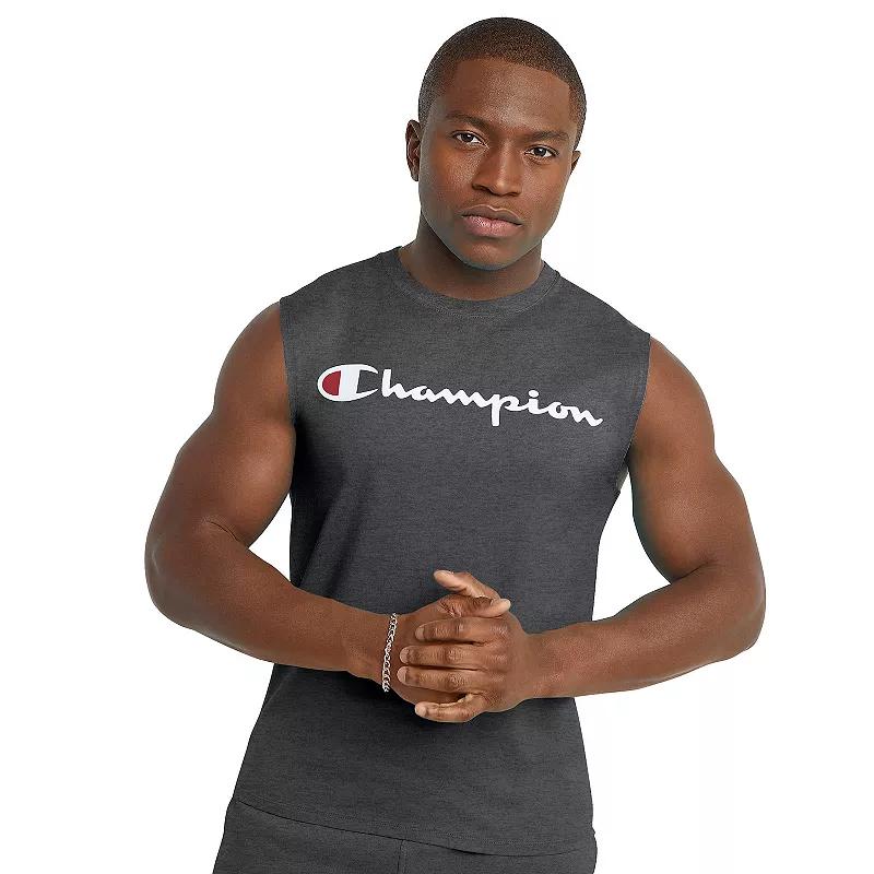 Mens Champion Logo Graphic Muscle Tee Granite Grey Product Image
