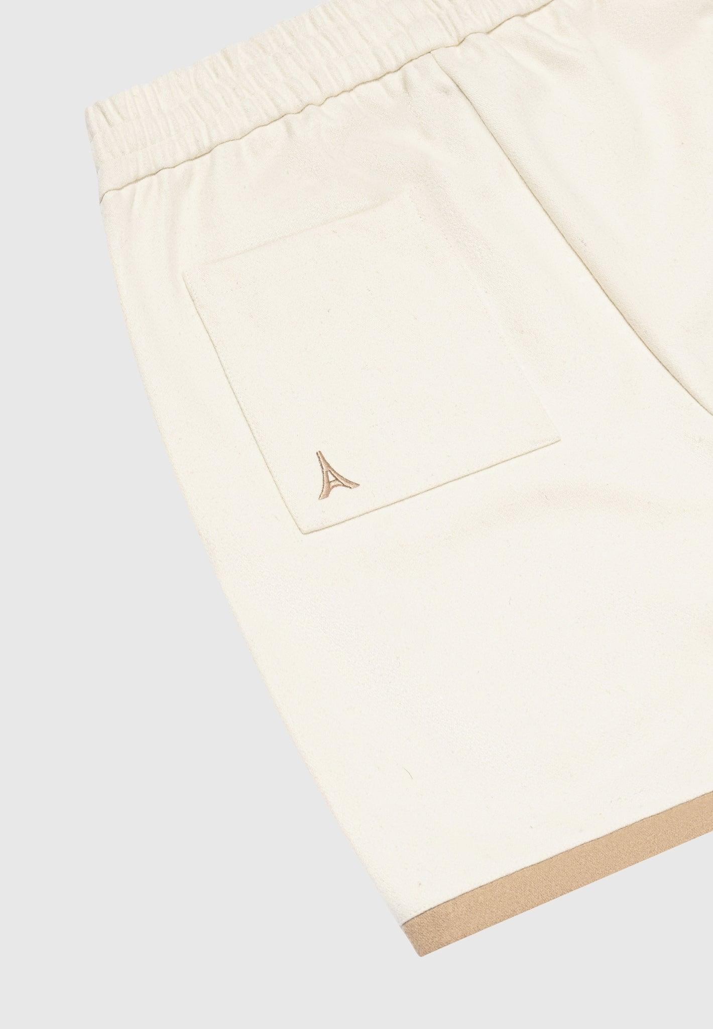 Wool Shorts - Cream/Brown Male Product Image