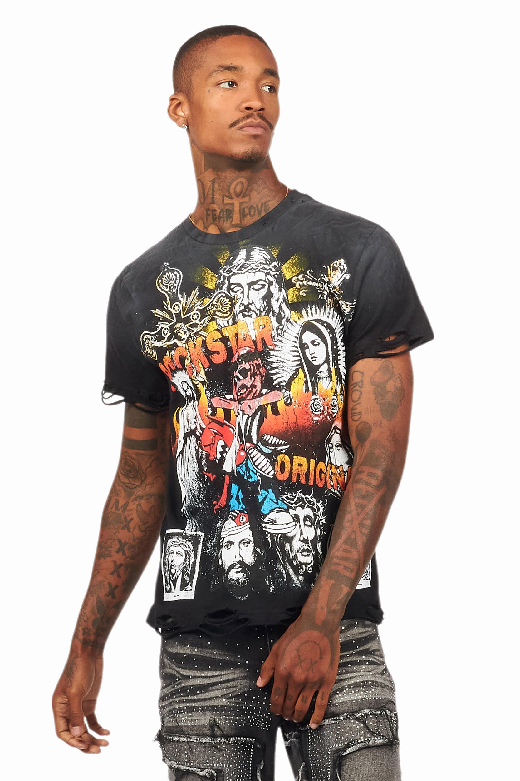 Axion Black Graphic T-Shirt Male Product Image