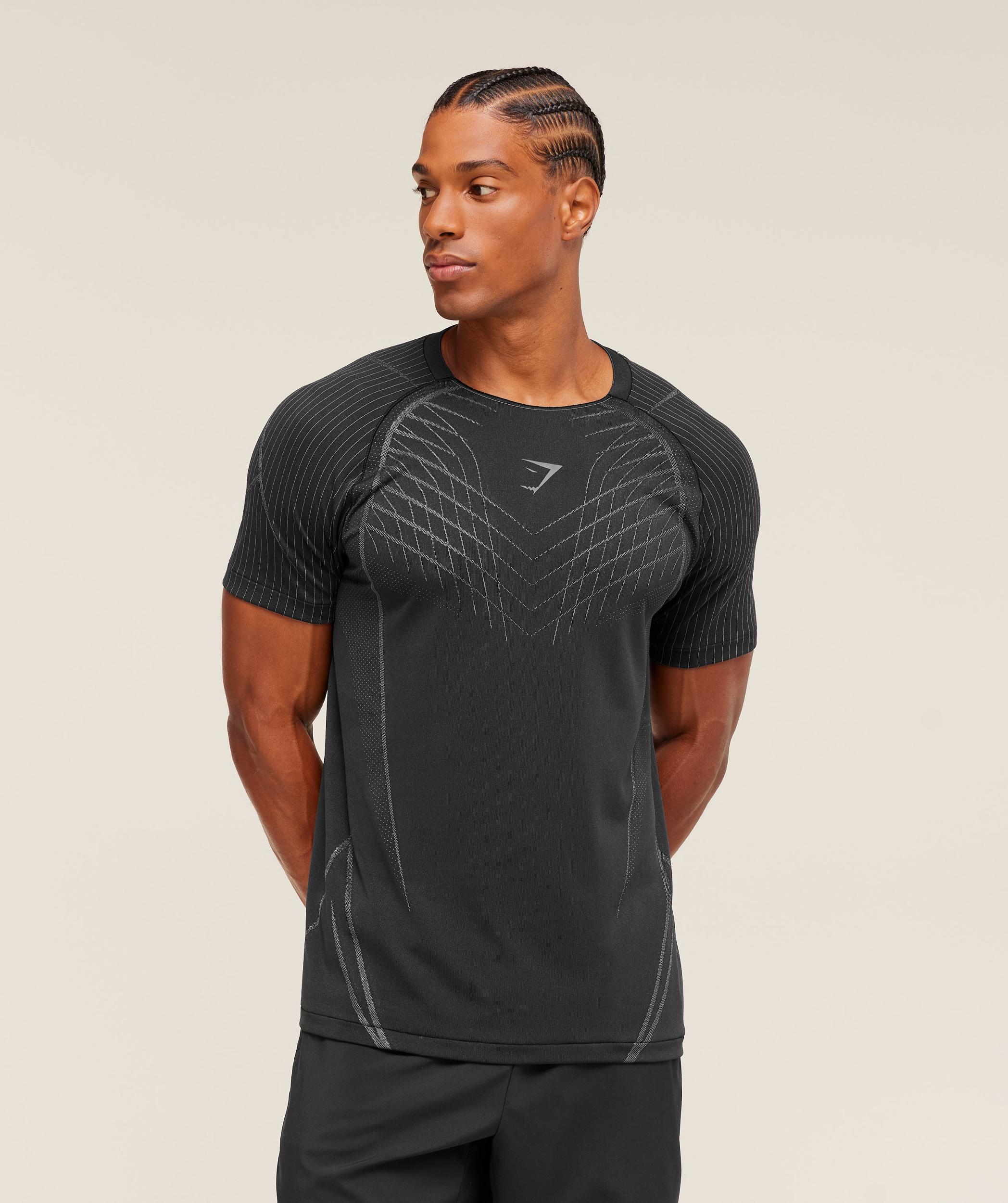 Gymshark Apex Seamless T-Shirt - Black/Dark Grey Male Product Image