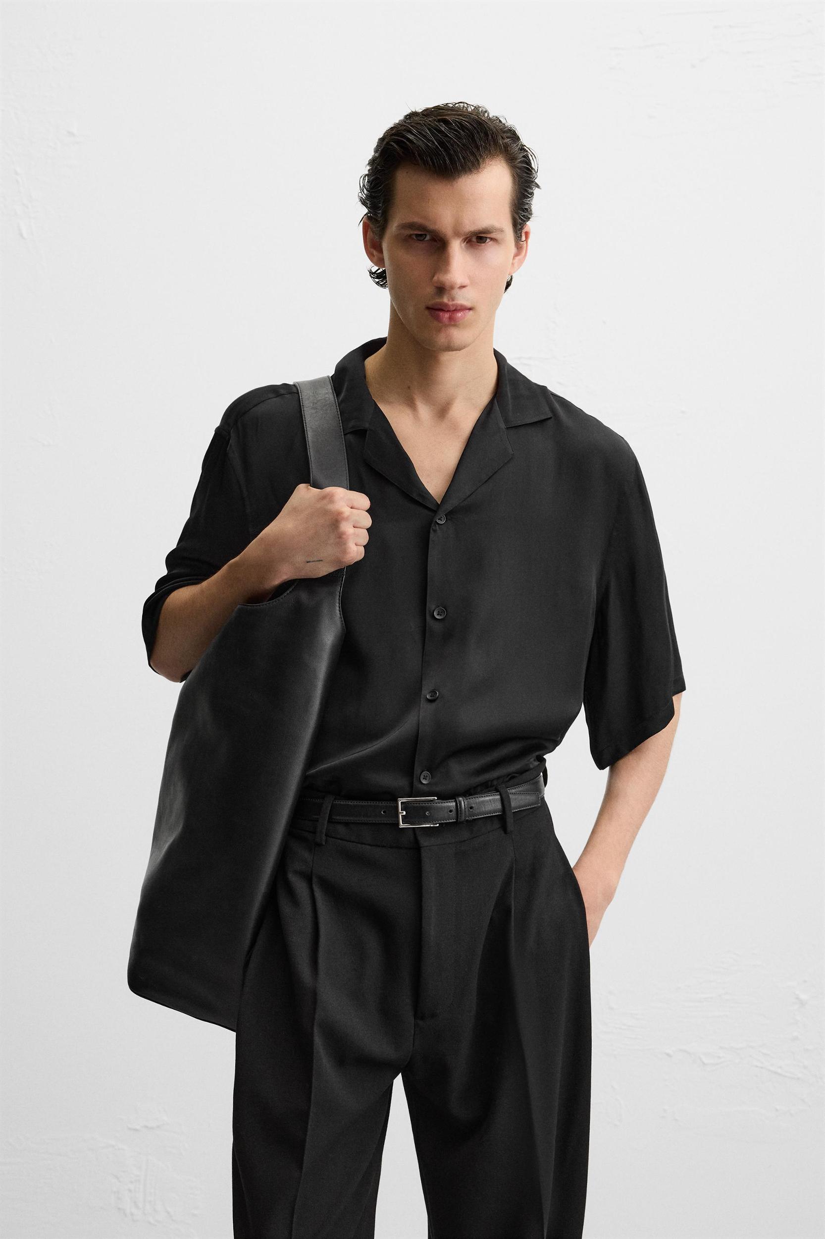 RELAXED FIT SATIN SHIRT Product Image