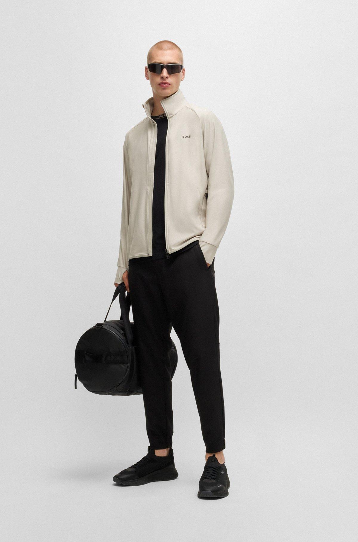 Zip-up sweatshirt with decorative reflective logo Product Image