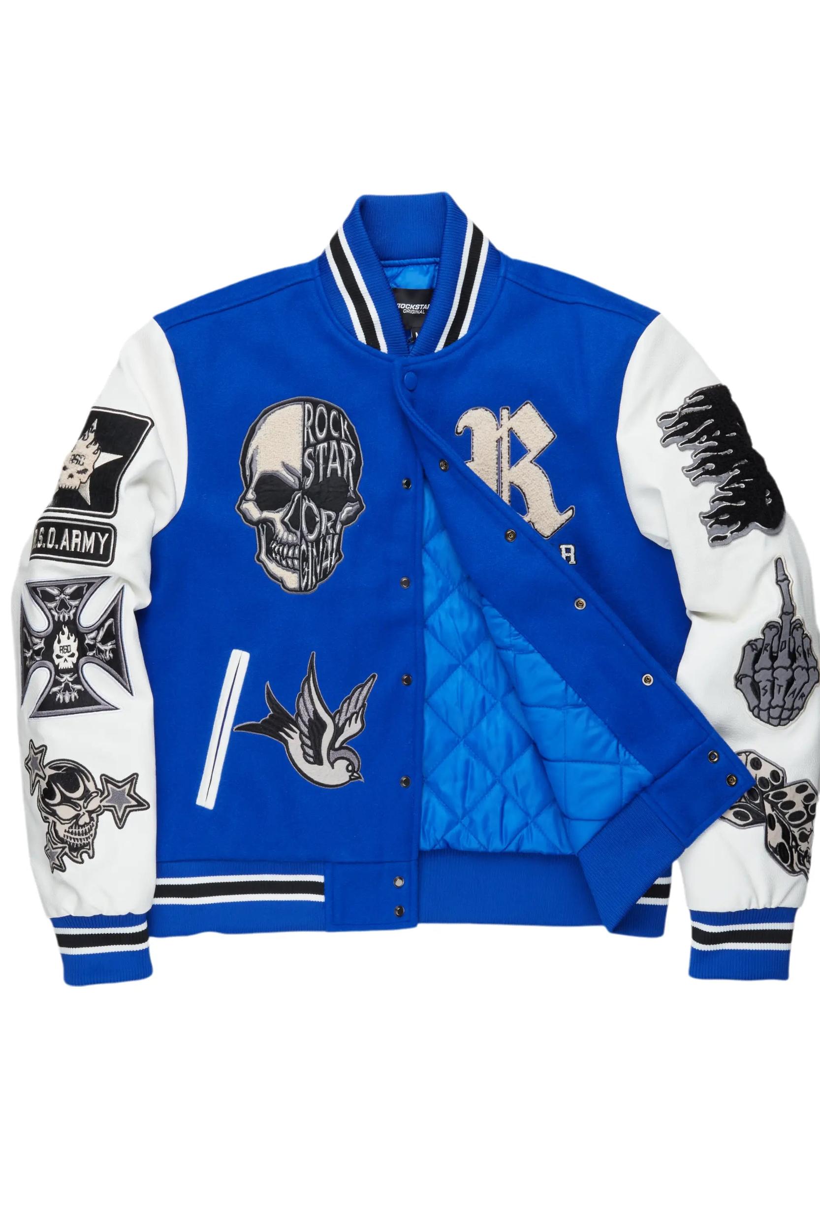 Vidar Royal Blue Varsity Jacket Male Product Image