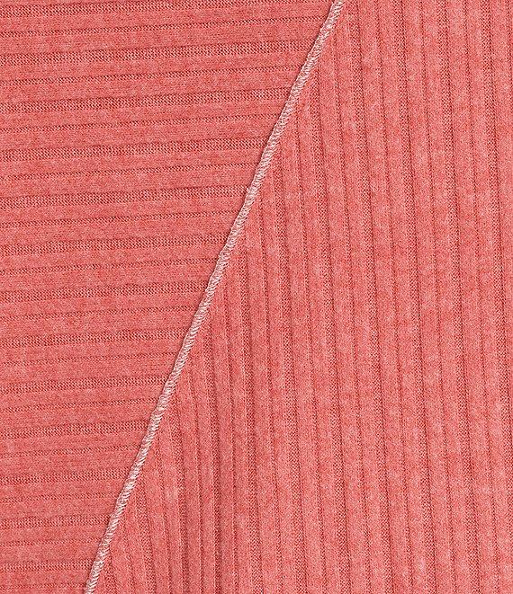 Democracy Petite Size Knit Mock Neck Pleated Elbow Sleeve Chest Pocket Top Product Image