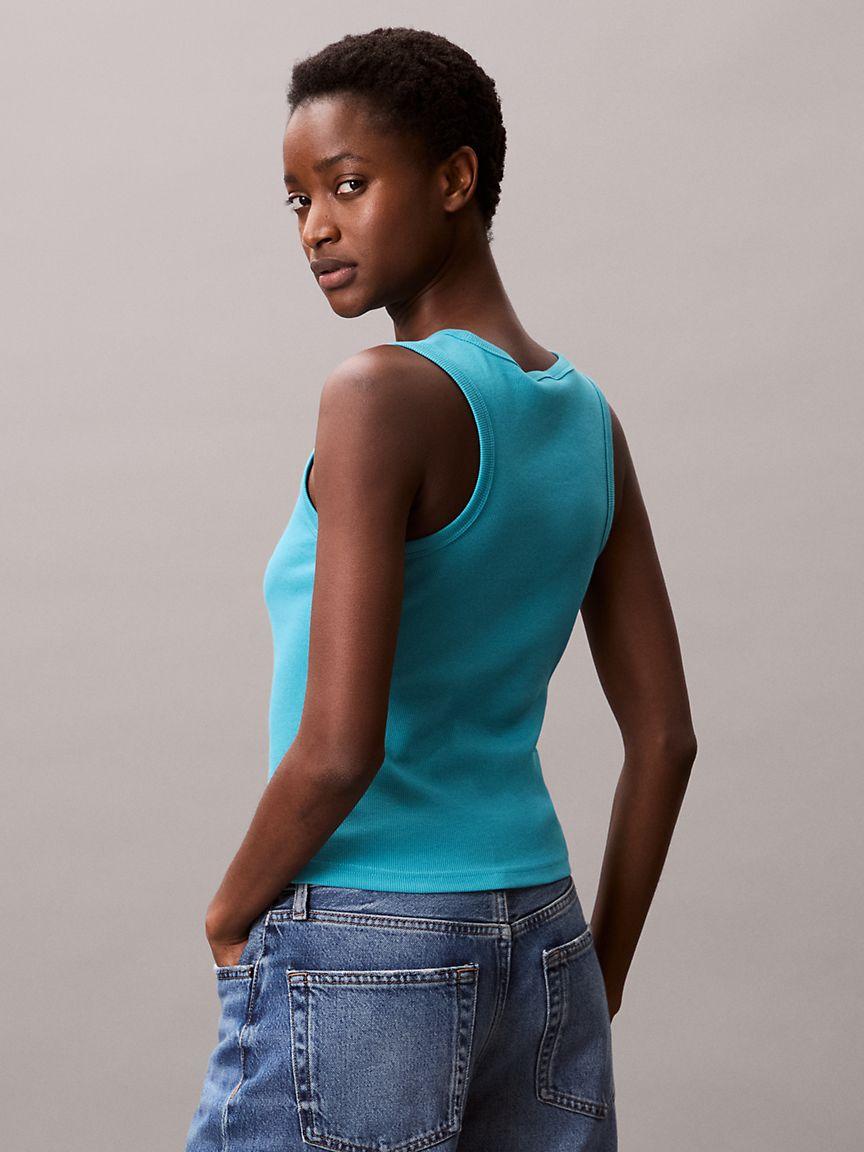 Cotton Stretch Ribbed Tank Top  Product Image