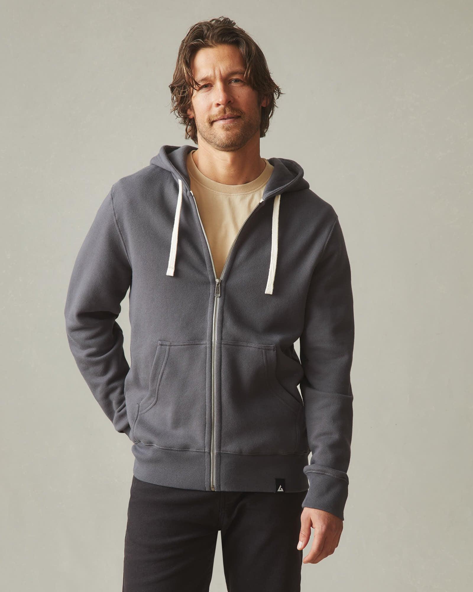 Men's Midweight Full Zip - Dark Charcoal Product Image