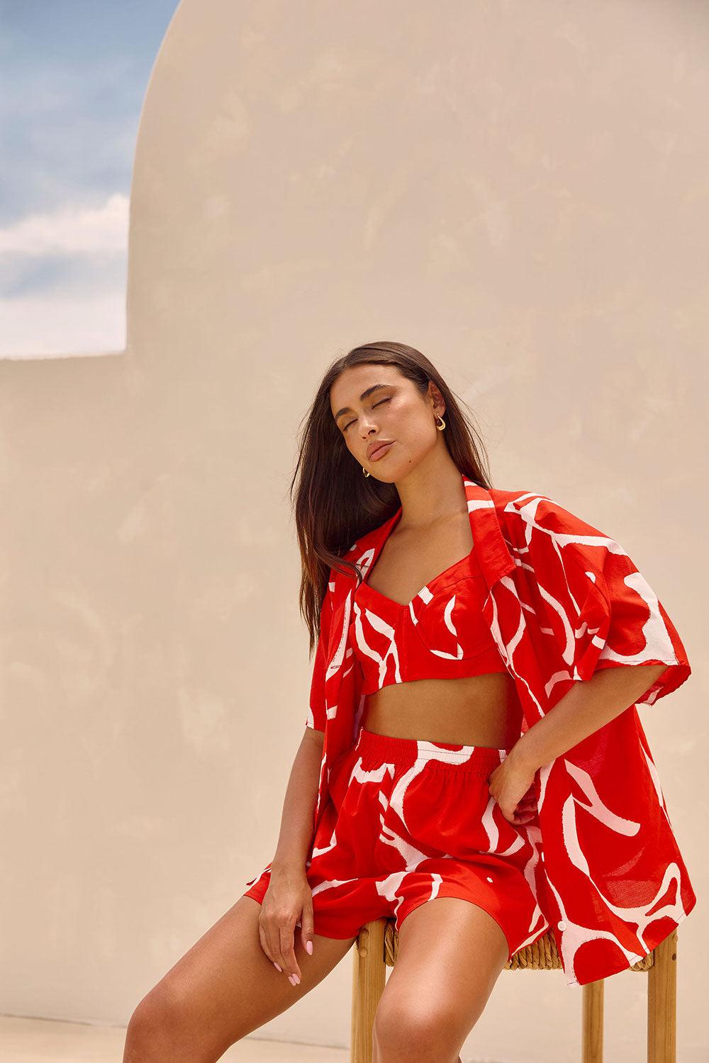 Seona Shorts - Evoke Red Product Image