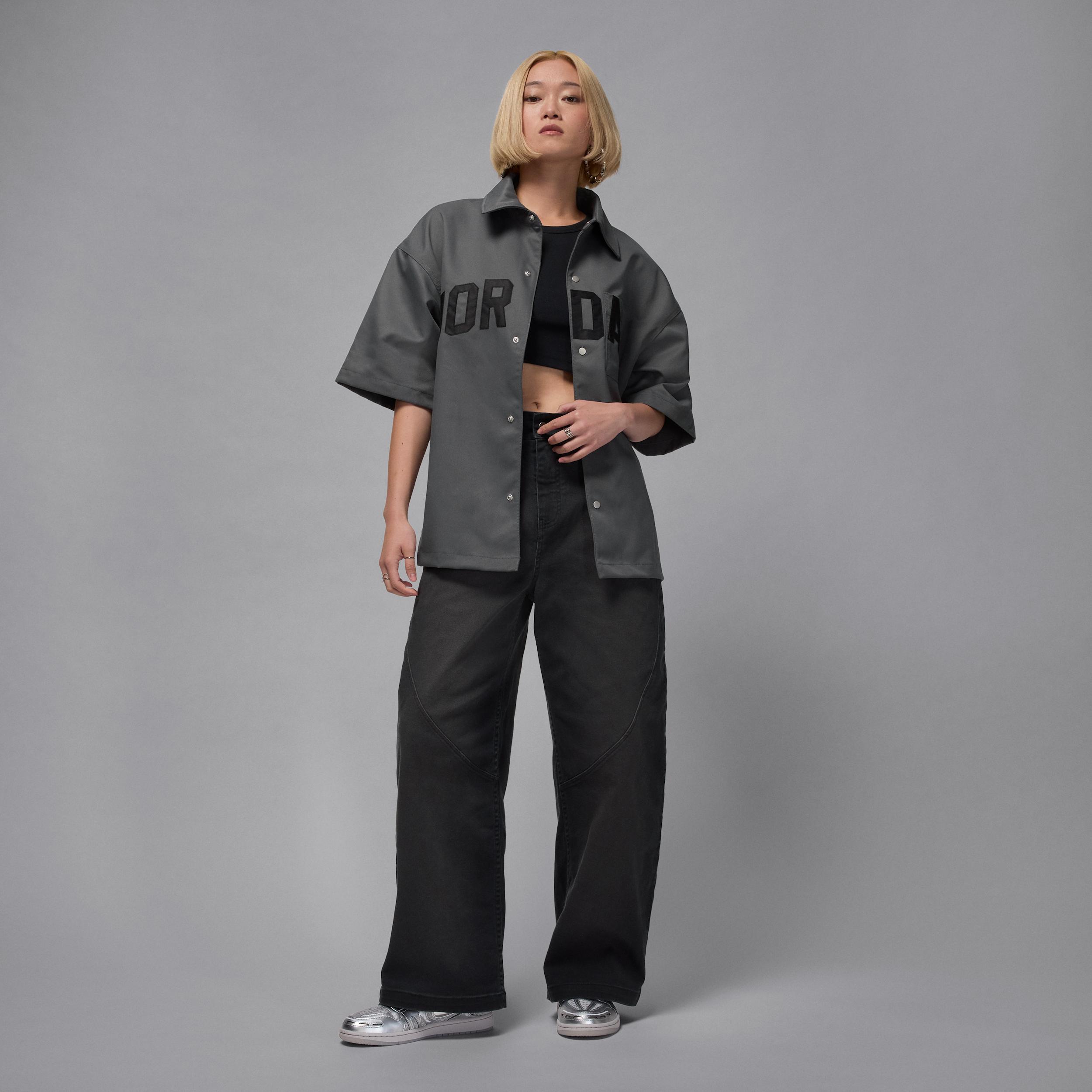 Womens Jordan Flight Woven Short-Sleeve Top | HQ9199-101 Product Image