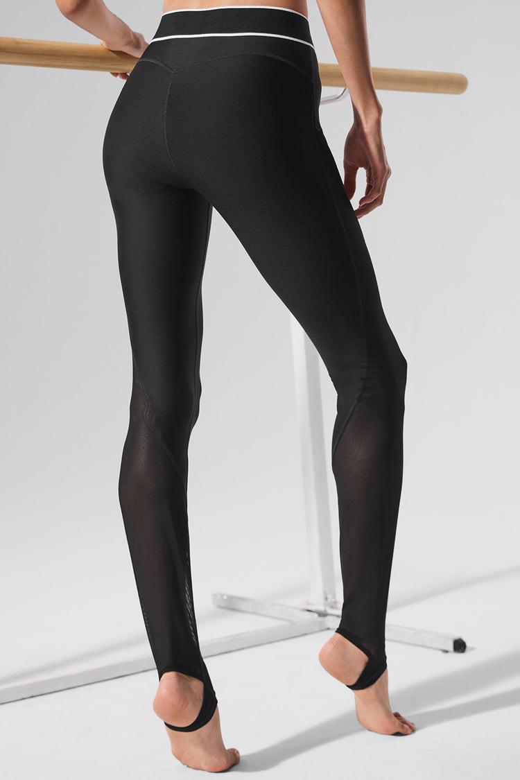 Airlift Mesh High-Waist Darling Stirrup Legging - Black Product Image