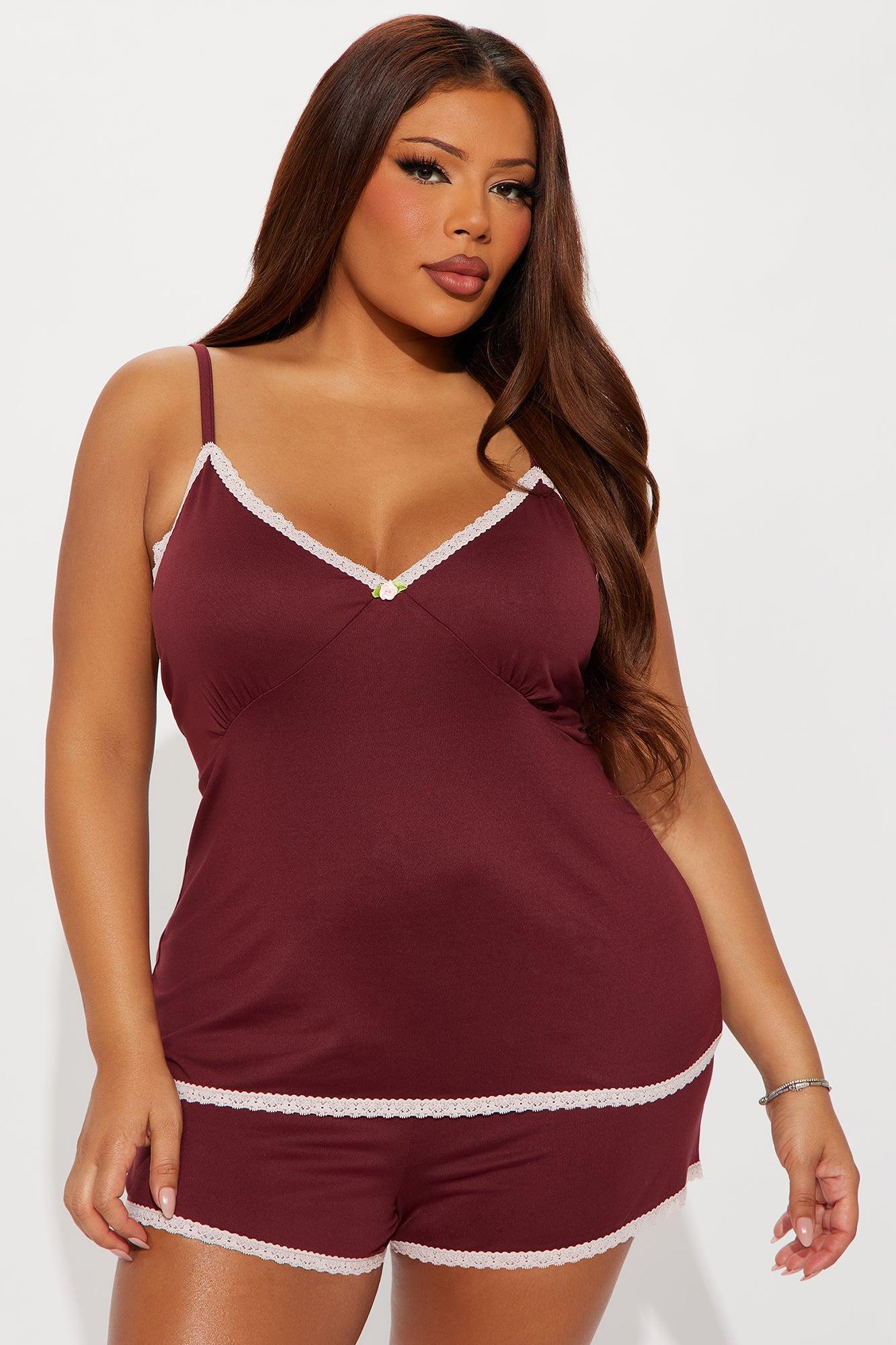 Sleepy Moments Cami PJ Short Set - Wine Female Product Image