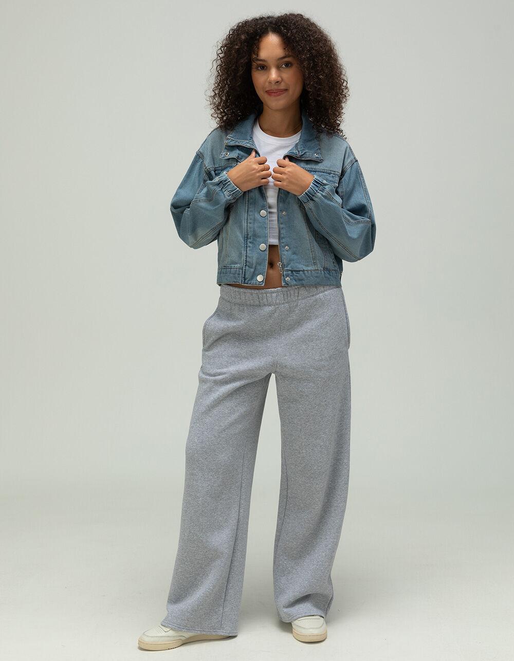 CI SONO Funnel Neck Womens Denim Jacket - MEDIUM WASH Product Image