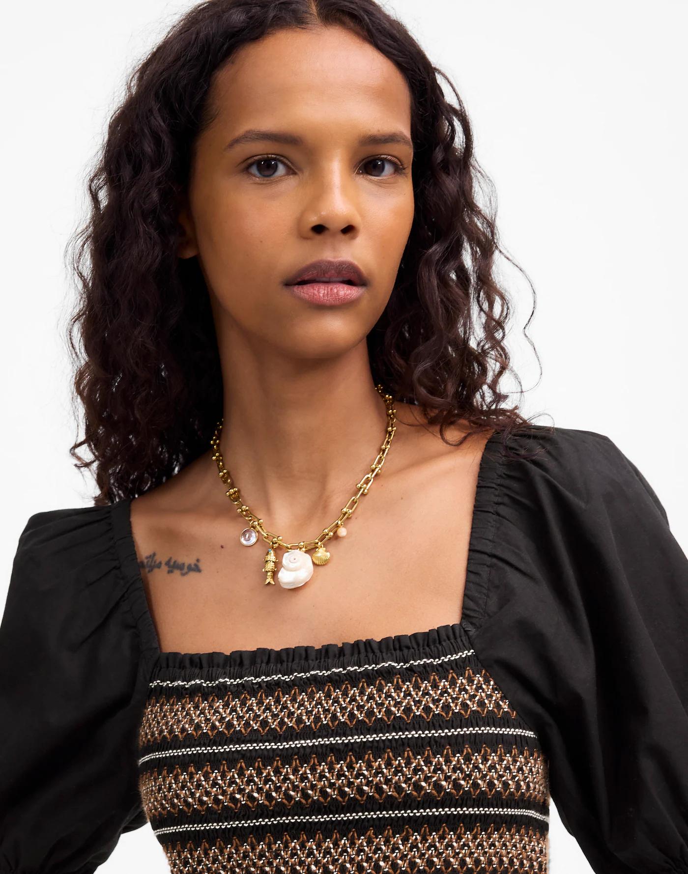 Poplin Puff-Sleeve Mini Dress Product Image