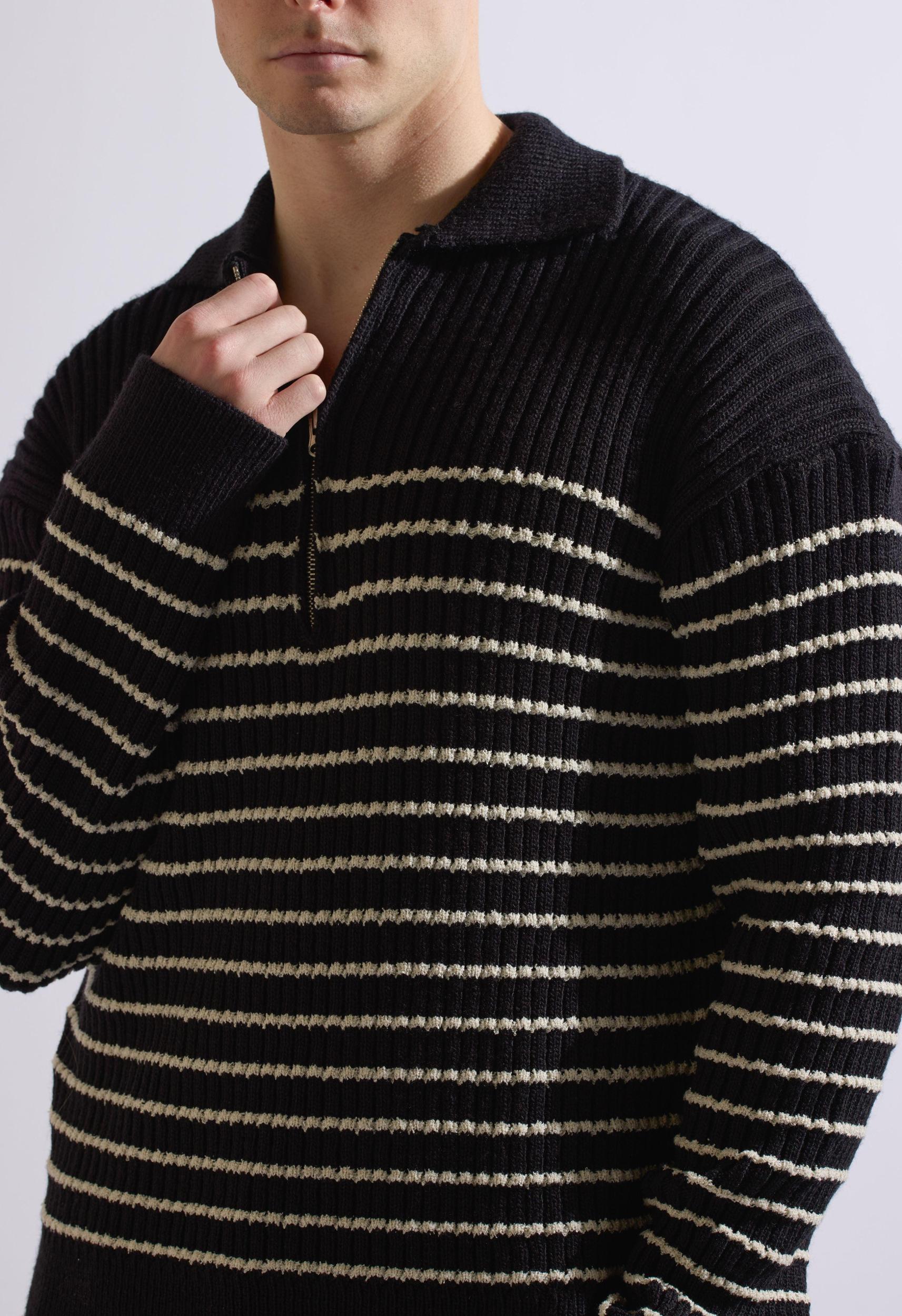 Hudson Half-zip Sweater in Black Product Image