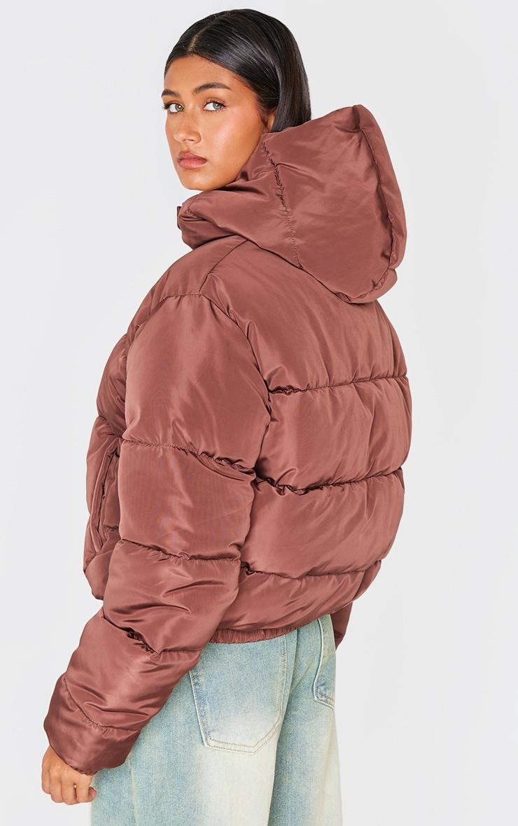  Chocolate Hooded Padded Jacket Product Image