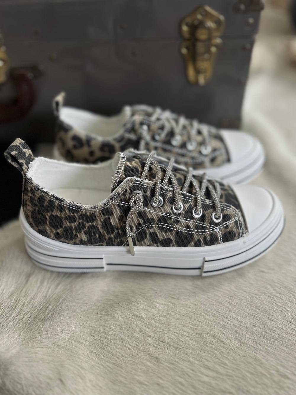 Can I Get An Aman Tan Leopard Sneakers Product Image