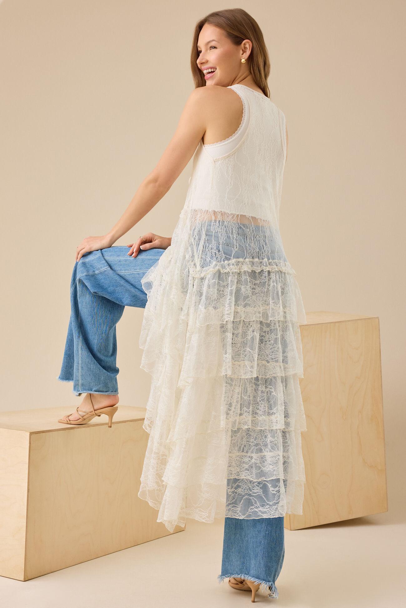 Lizzie Lace Ruffle Kimono Product Image