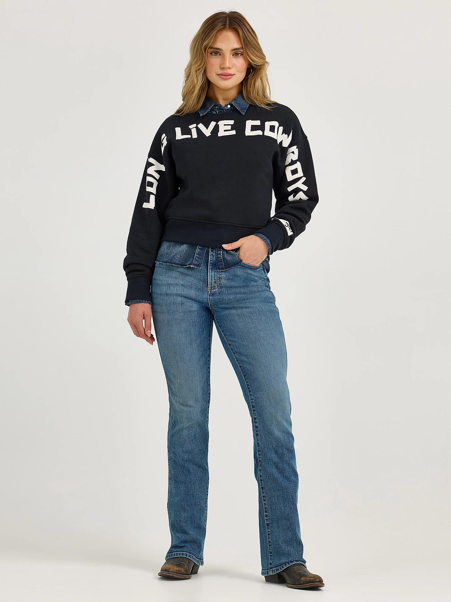 Women's Long Live Cowboys Crew Sweatshirt | Women's TOPS | Wrangler® Product Image