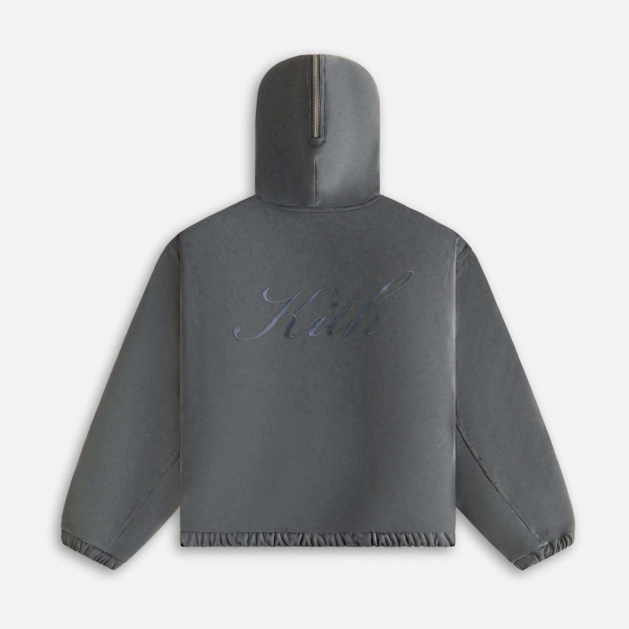 Kith Women Nylas Microsuede Zip Hooded Bomber - Asteroid Female Product Image