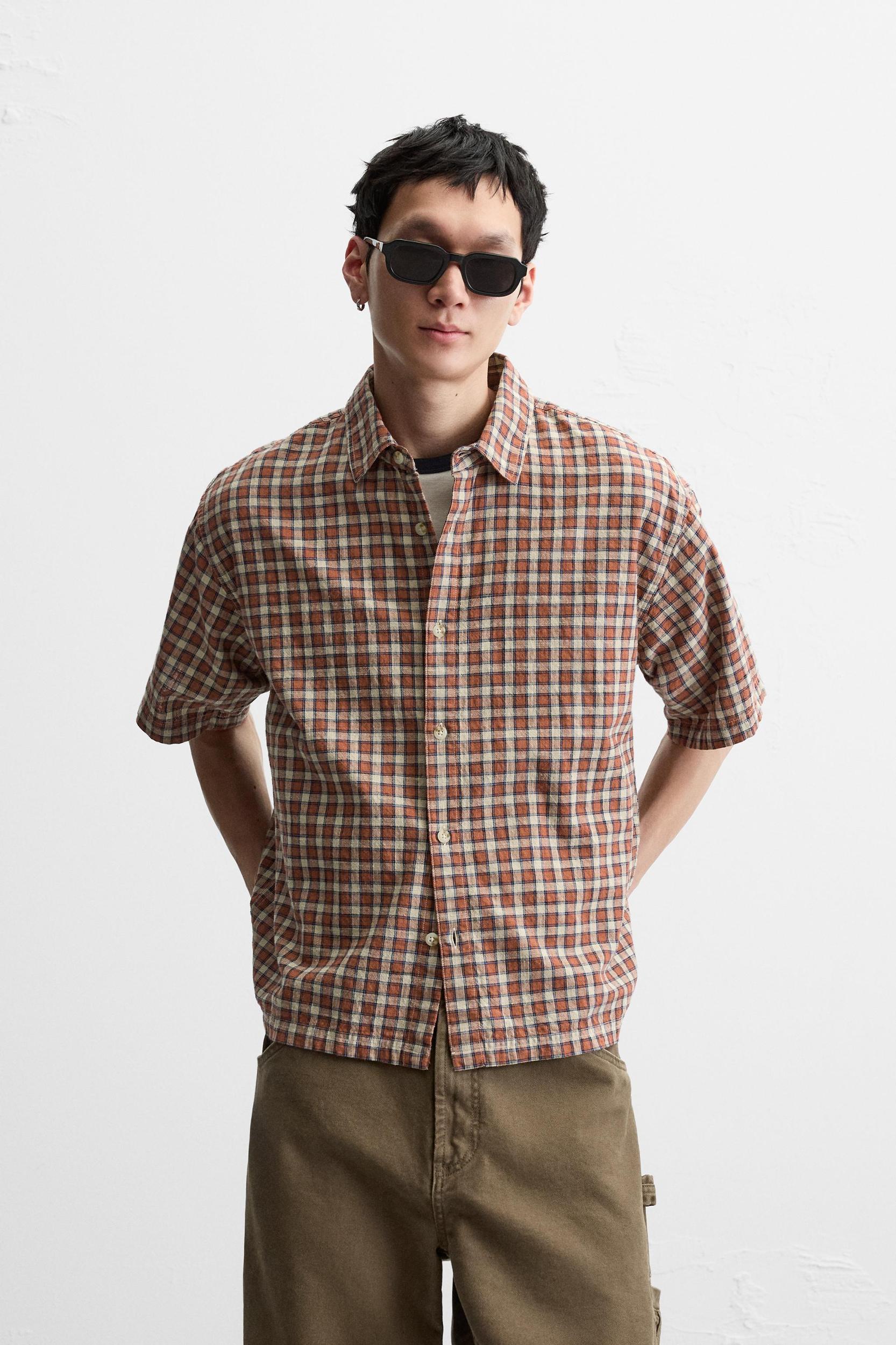 TEXTURED PLAID SHIRT Product Image
