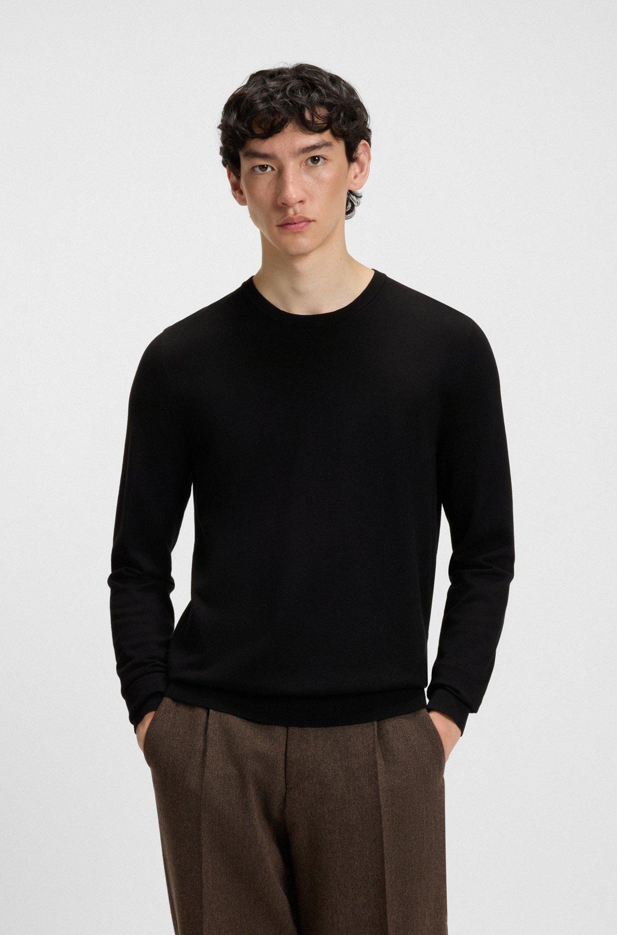 Virgin-wool sweater with embroidered logo Product Image