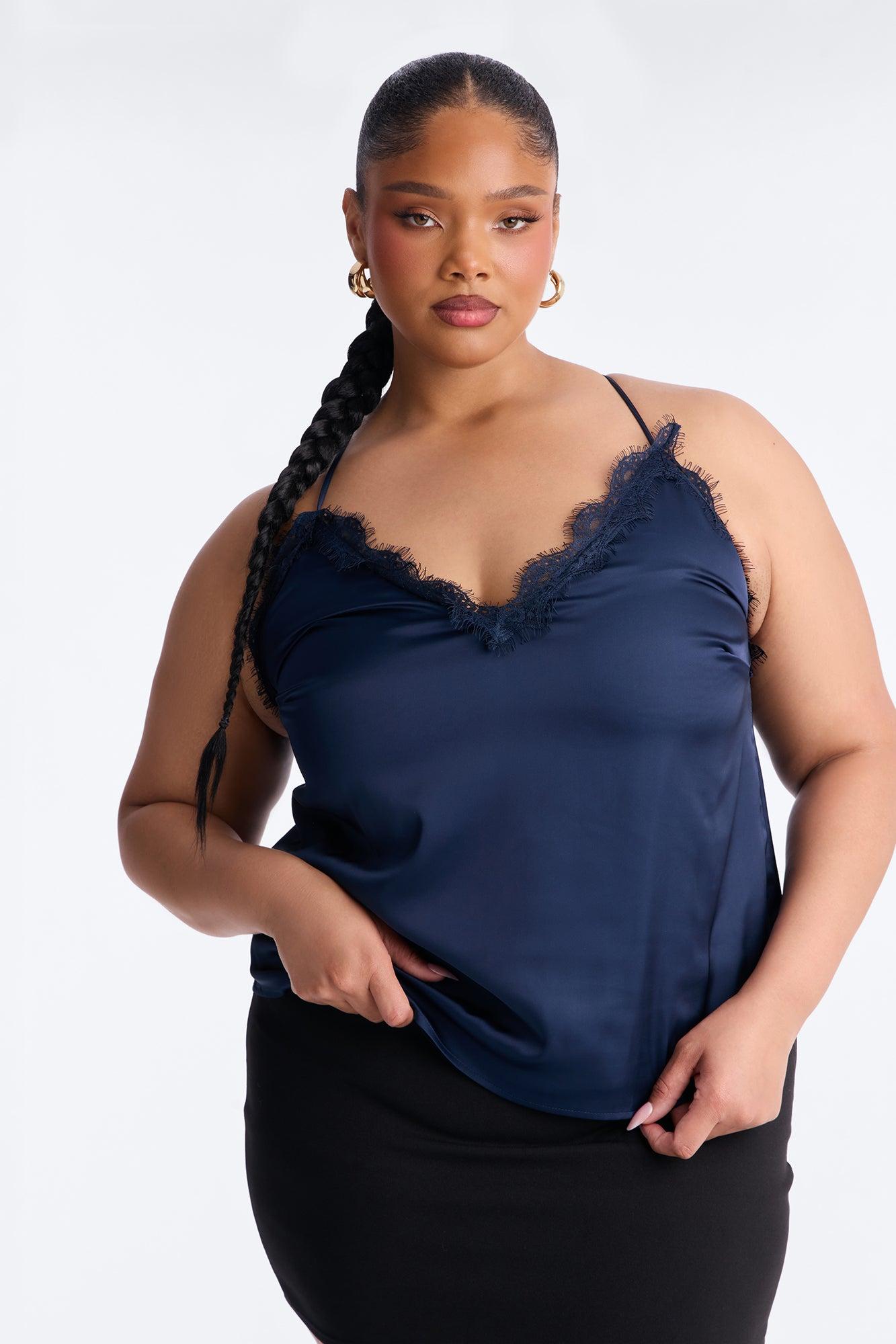 Living In Lace Cami Top - Navy Female Product Image
