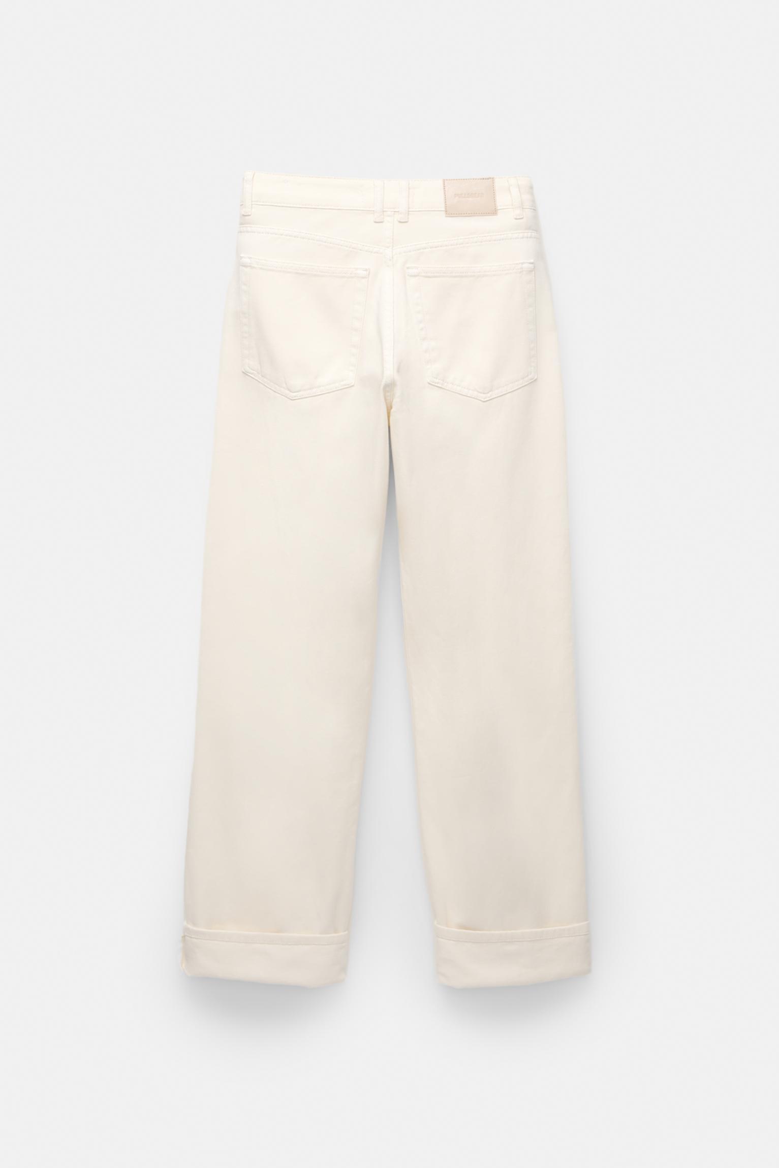 Straight-leg baggy jeans with turn-up hems Product Image