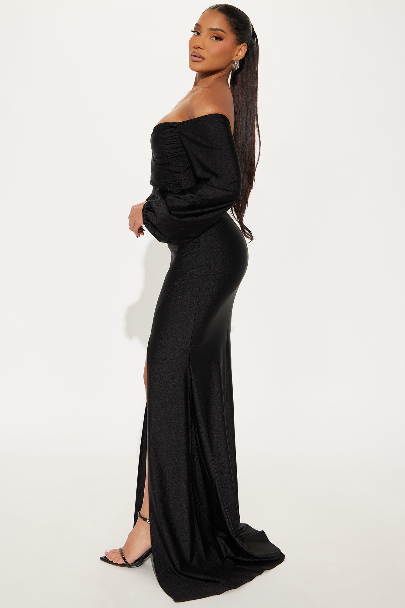 Denise Off Shoulder Maxi Dress - Black Product Image