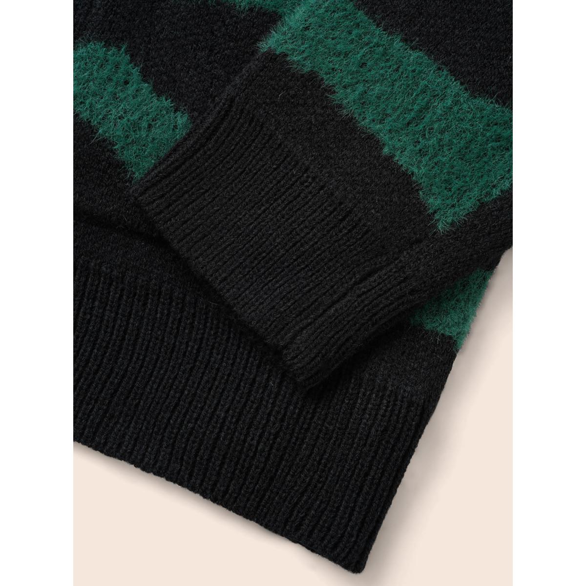 Plus Size Zebra Jacquard Drop Shoulder Cardigan ArmyGreen Women Leisure Loose Long Sleeve Casual Cardigans BloomChic 28/5X Product Image