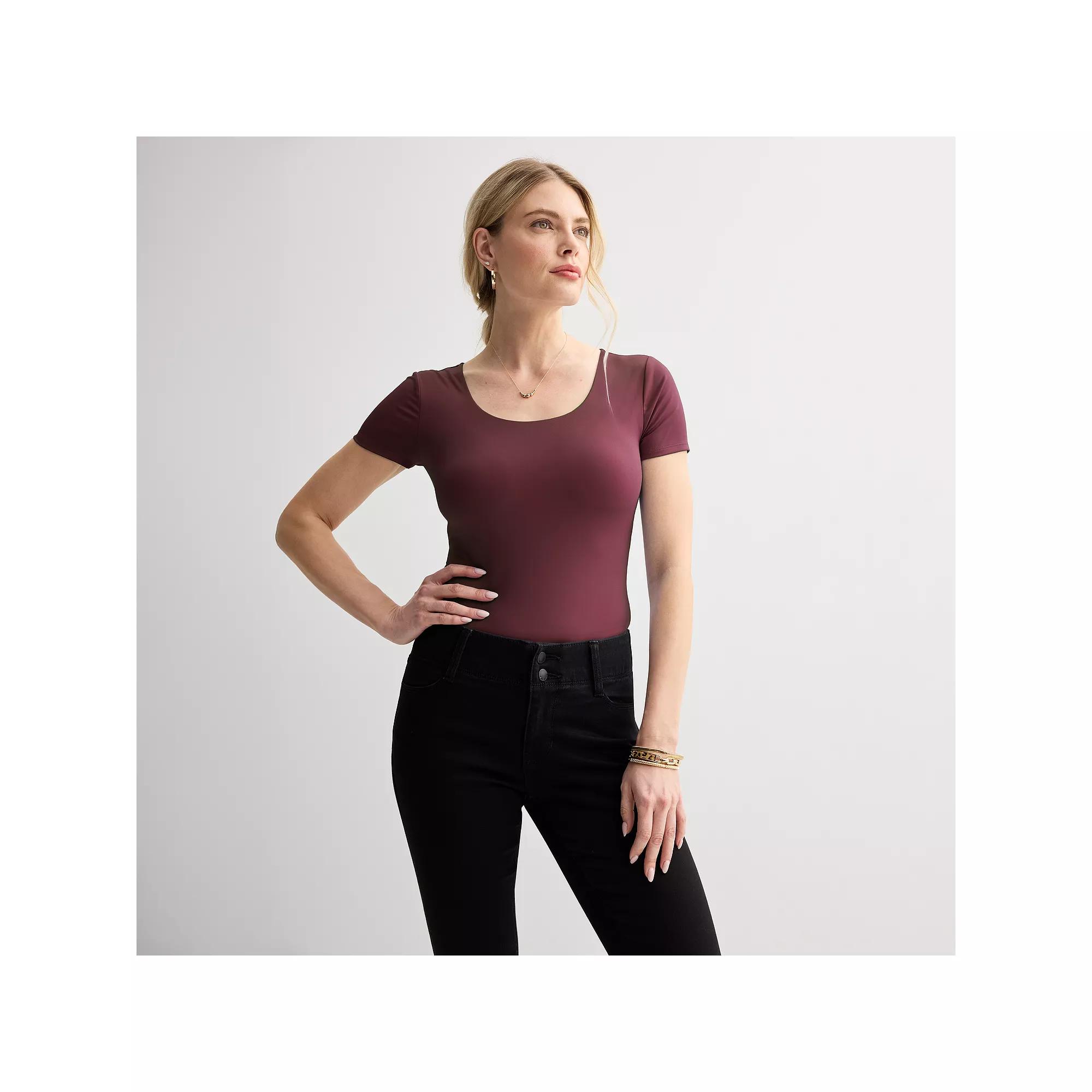 Women's Nine West Sculpt Scoopneck Bodysuit,  Product Image