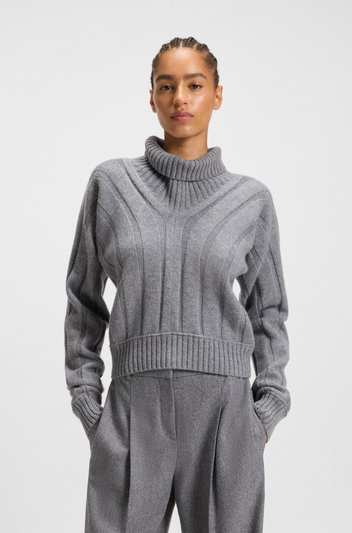 Rollneck sweater in virgin wool and cashmere Product Image