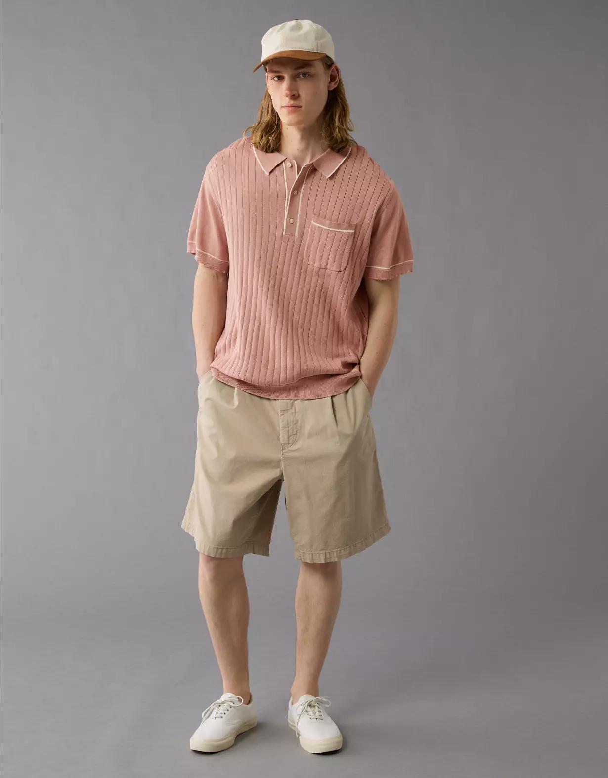 AE Weekend Tipped Sweater Polo Shirt Product Image