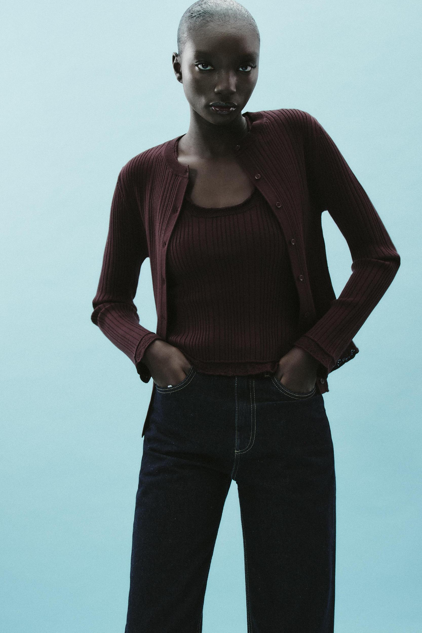 RIBBED KNIT CARDIGAN Product Image