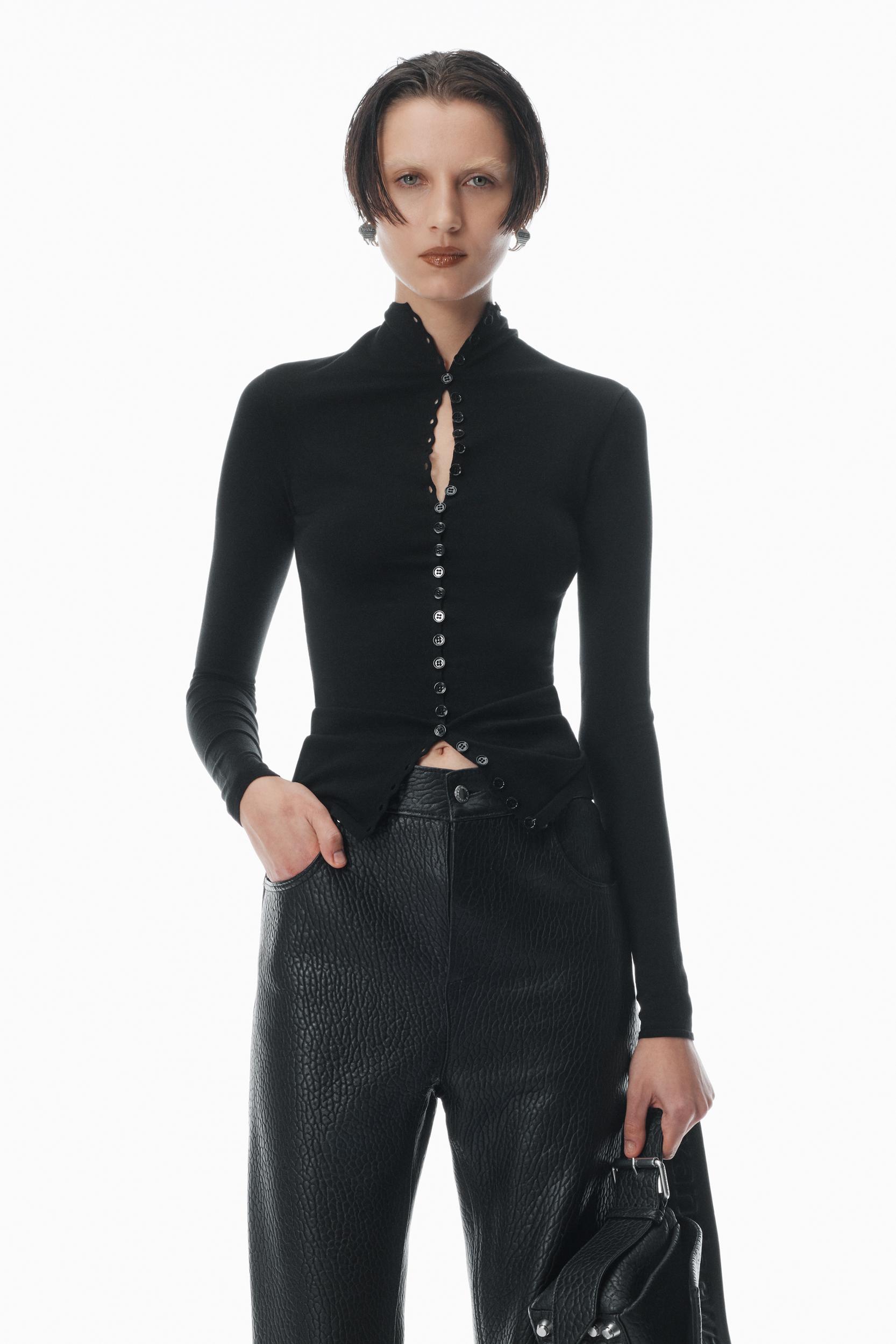 Long-sleeve High-neck Cardigan Product Image