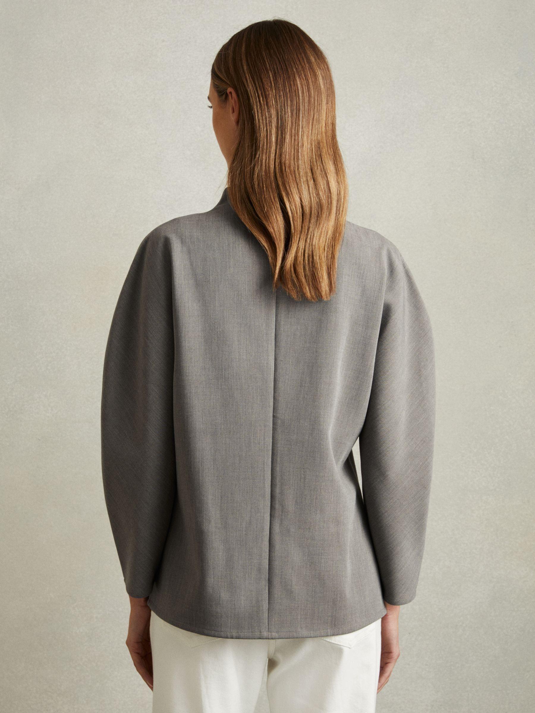 Sculpted High Neck Top in Grey Product Image