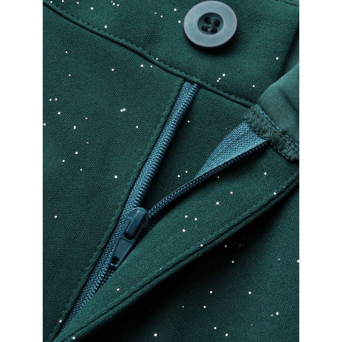 Plus Size Sparkle Knit Wide-Leg Pants Women DarkGreen Formal Loose Mid Rise Party Pants BloomChic 28/5X Product Image