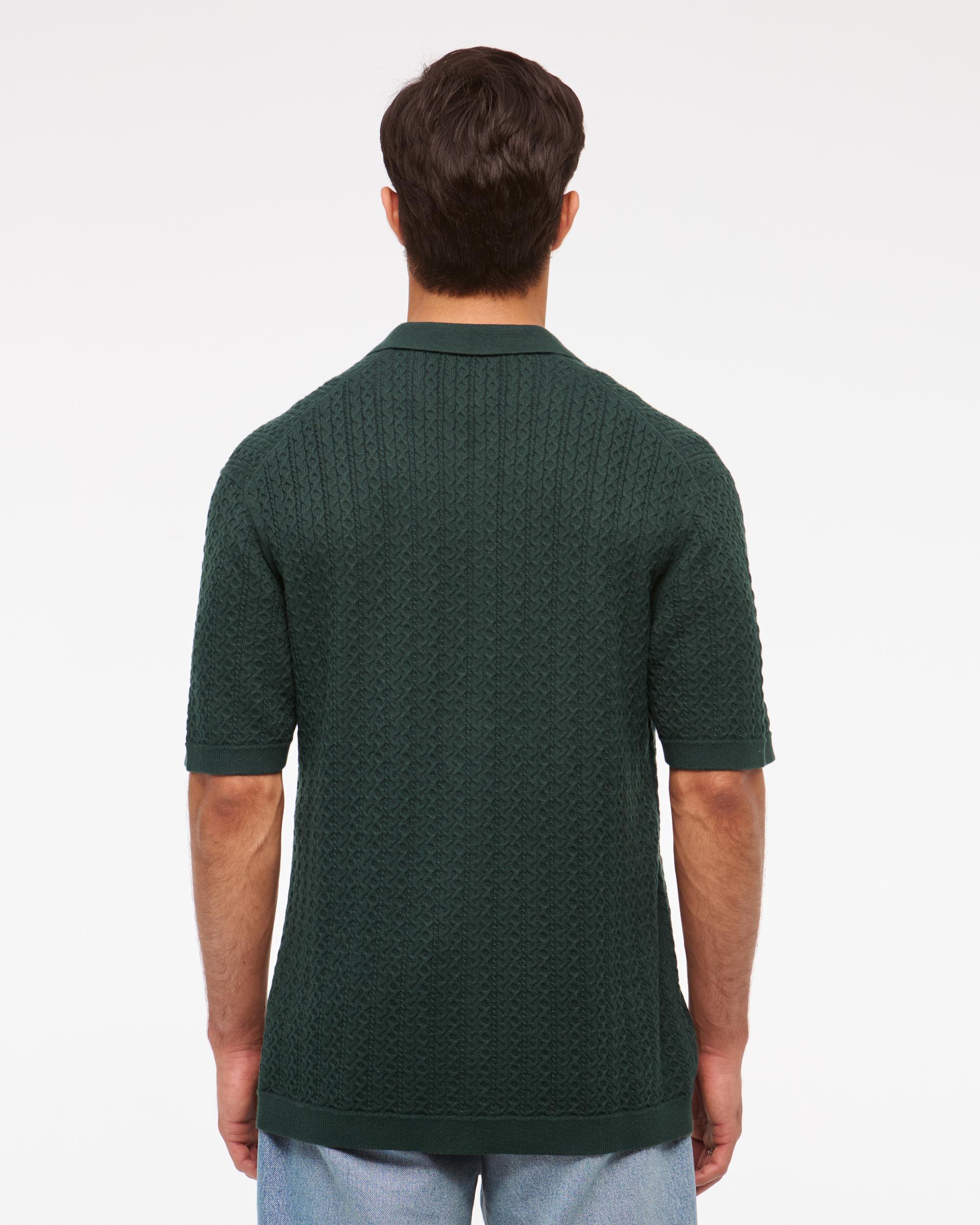 Cable Button-Through Sweater Polo Product Image
