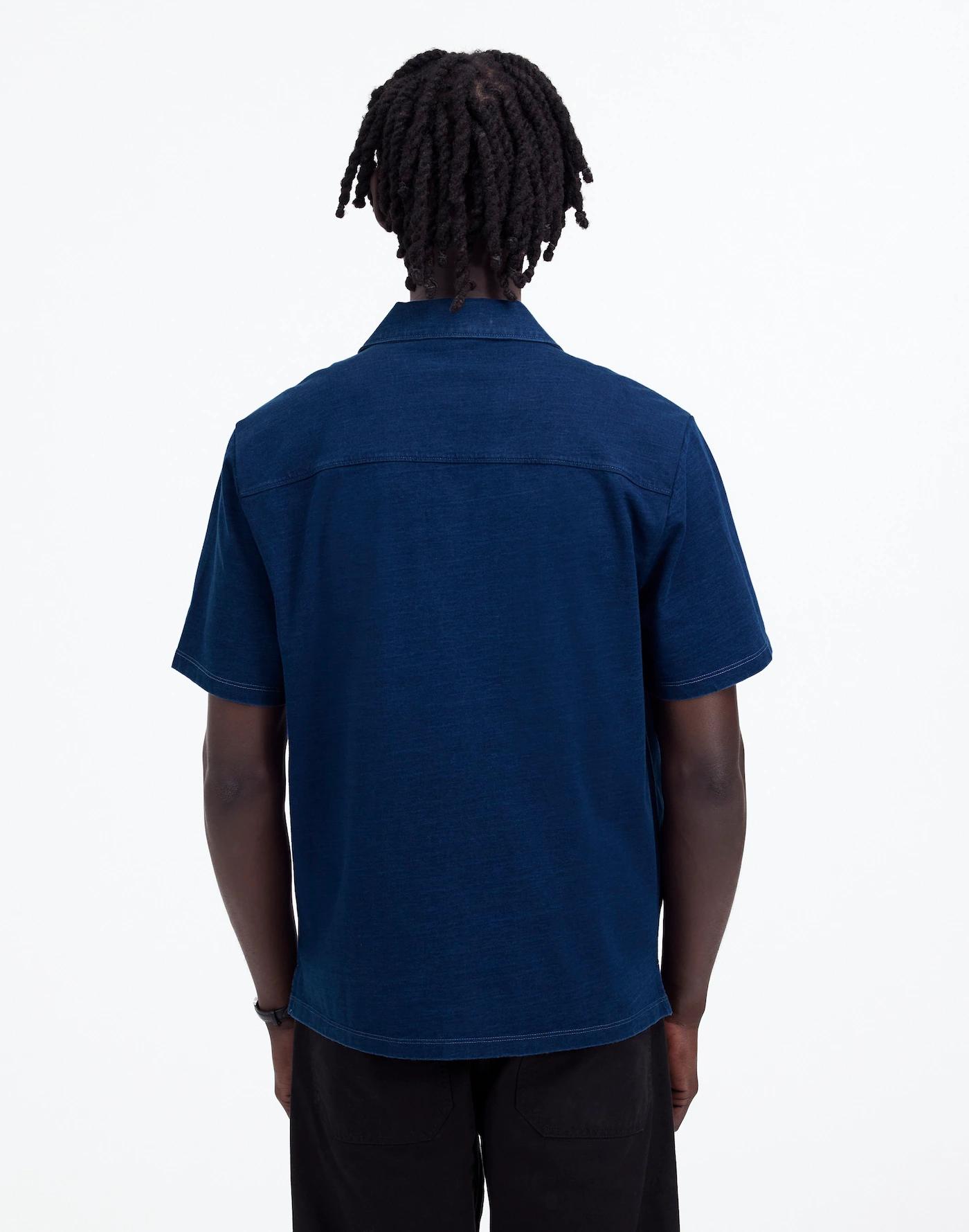 Indigo-Dyed Camp Collar Shirt Product Image