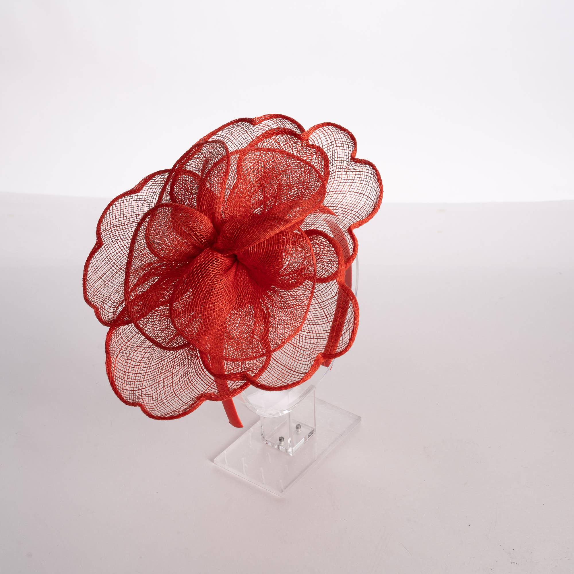 Sinamay Peony Pedal Narrow Headband Fascinator Product Image