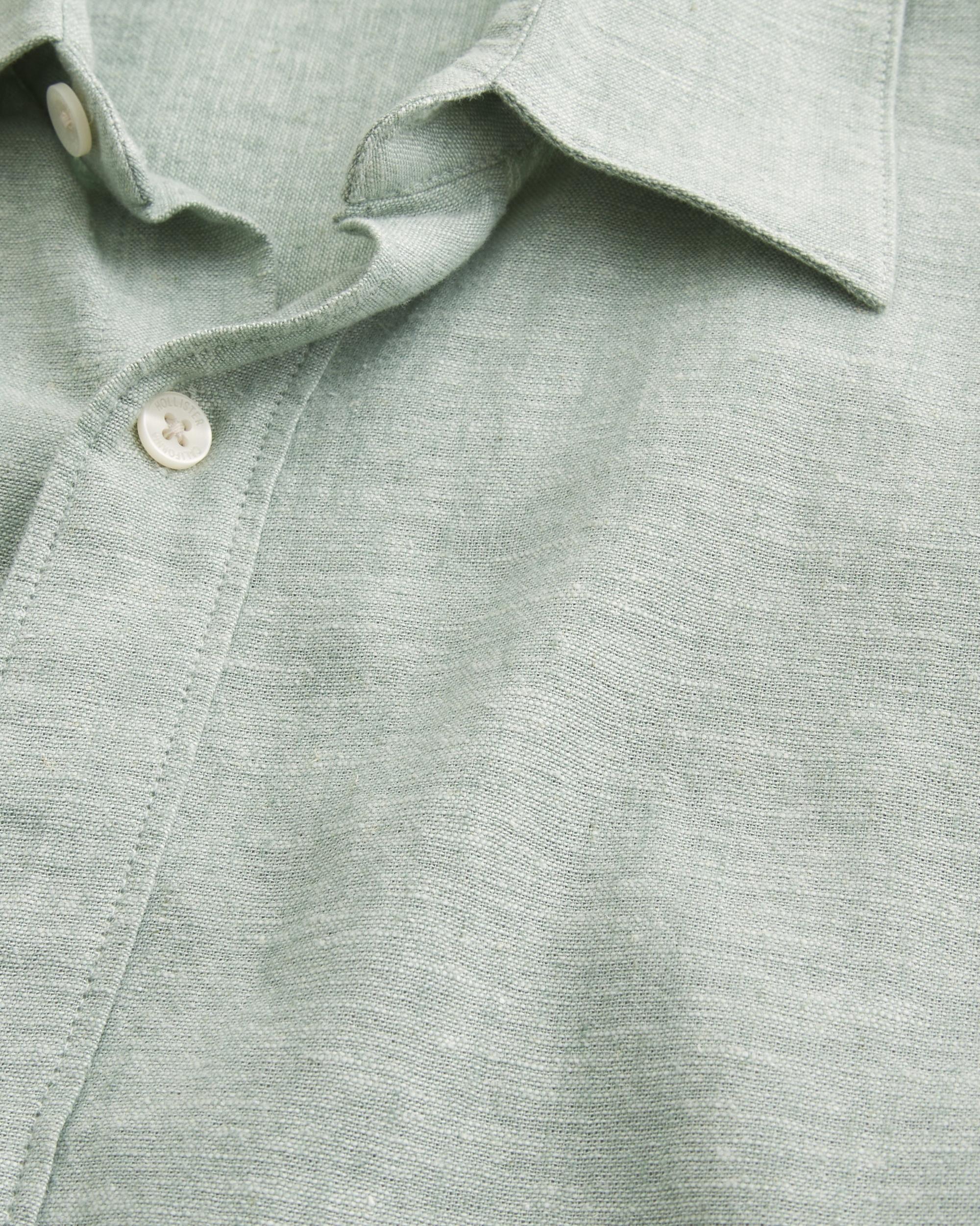 Linen-Blend Button-Through Shirt Product Image