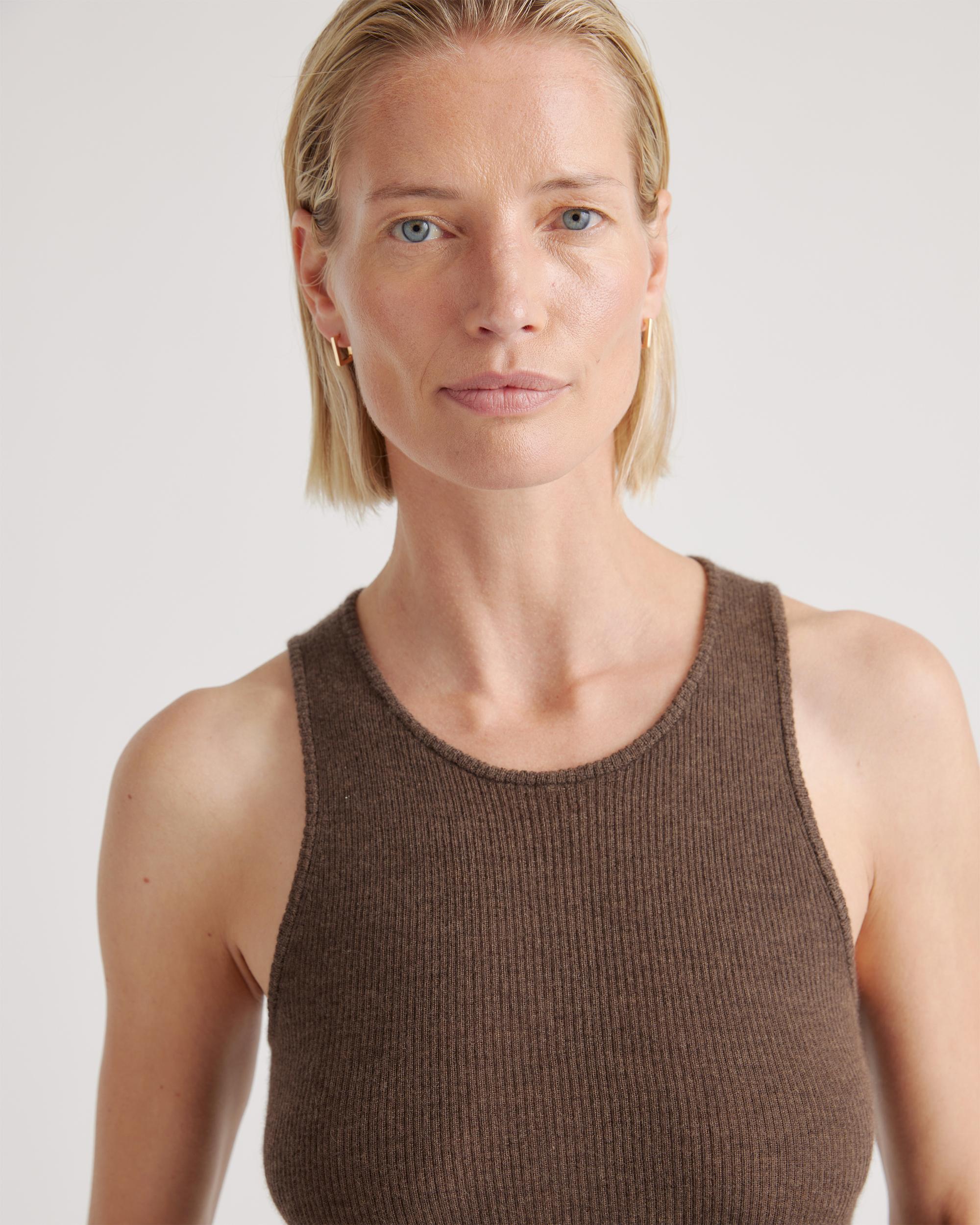 Quince | Women's Featherweight Cashmere Ribbed Tank Top Size XS Product Image