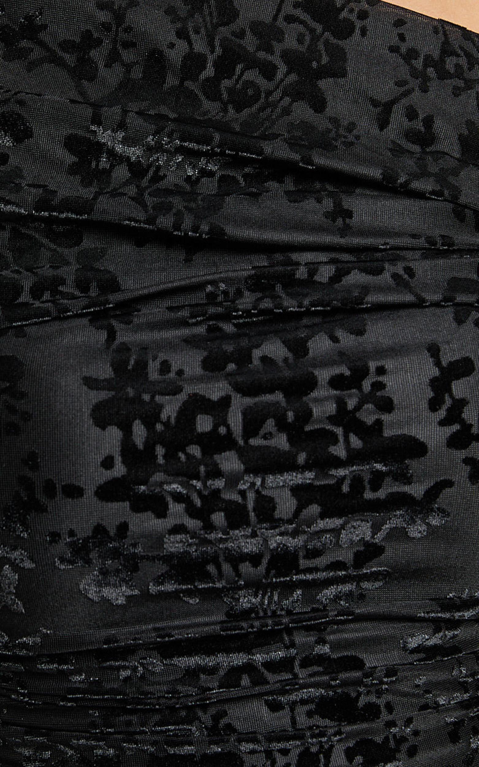 Willow Top - Asymmetrical Ruched Crop Top in Black Product Image