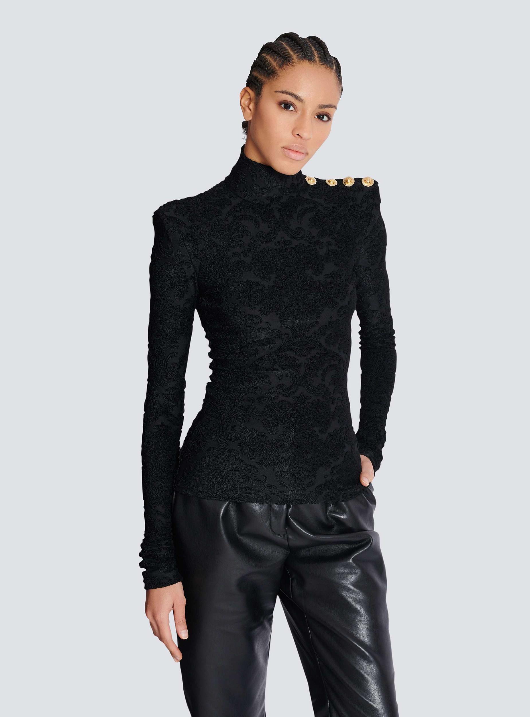 Baroque pattern long-sleeved top Product Image