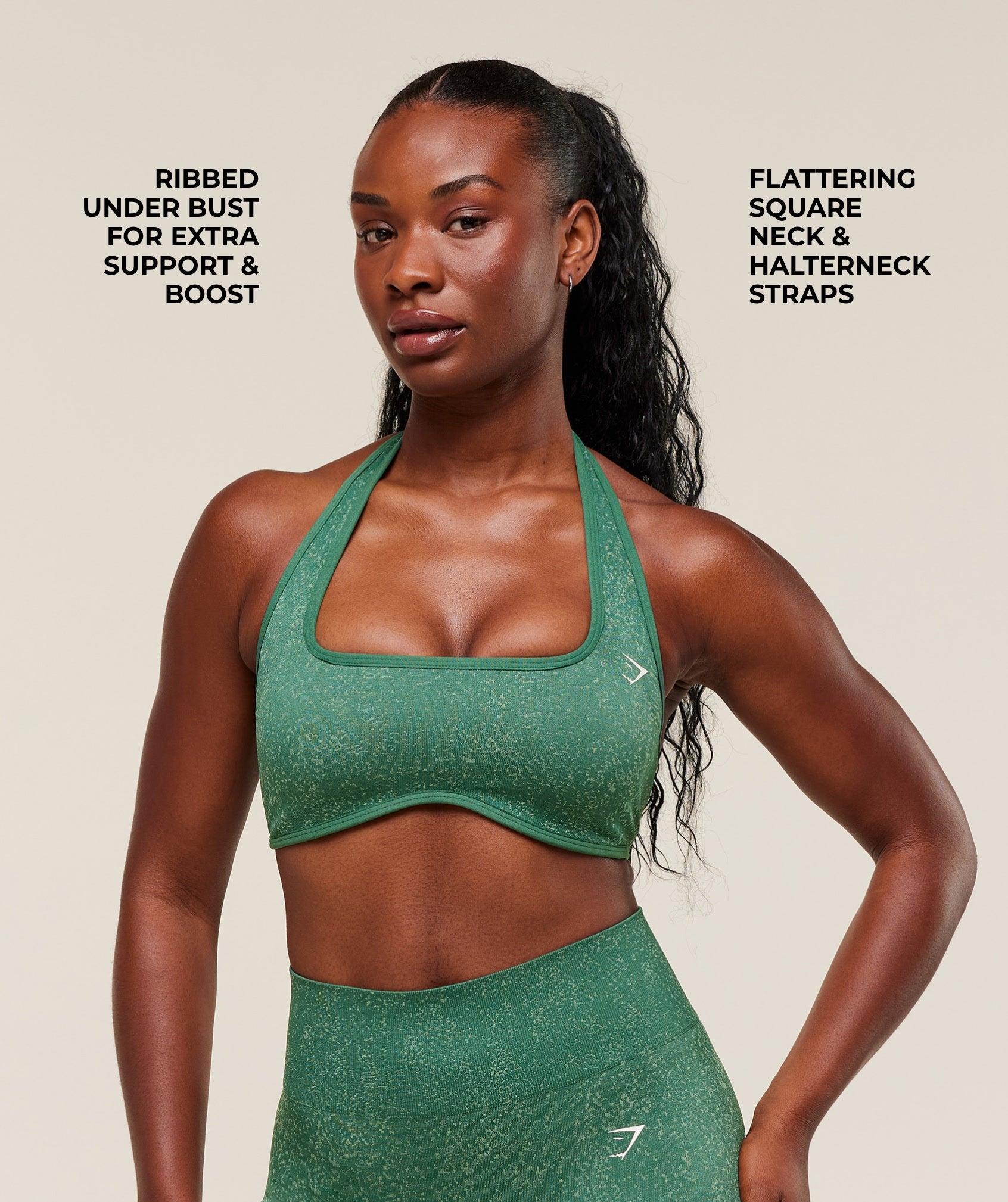 Gymshark Adapt Fleck x Whitney Halterneck Sports Bra - Soft Brown/Chestnut Pink Female Product Image