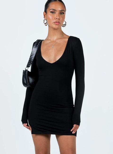 Kingsland Long Sleeve Mini Dress Black Product Image