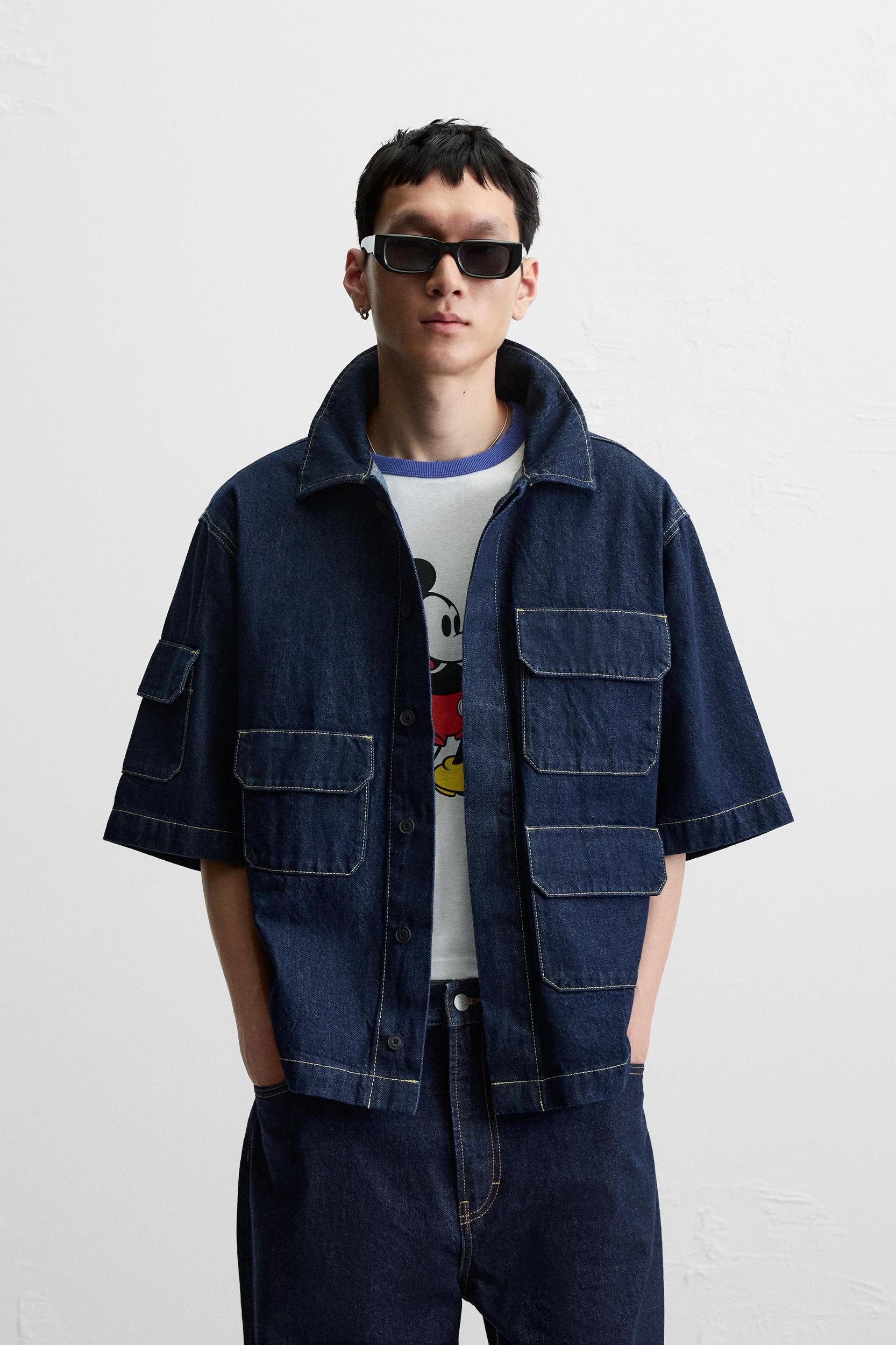 DENIM SHIRT WITH POCKETS Product Image