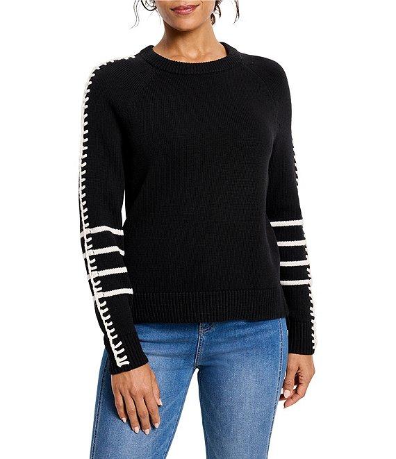 NIC + ZOE Dashing Down Knit Round Neck Long Sleeve Sweater Product Image