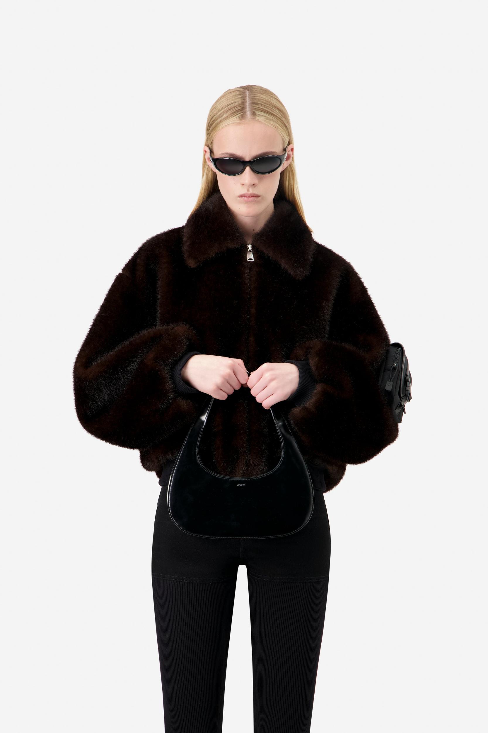 Faux Fur Bomber Jacket Product Image