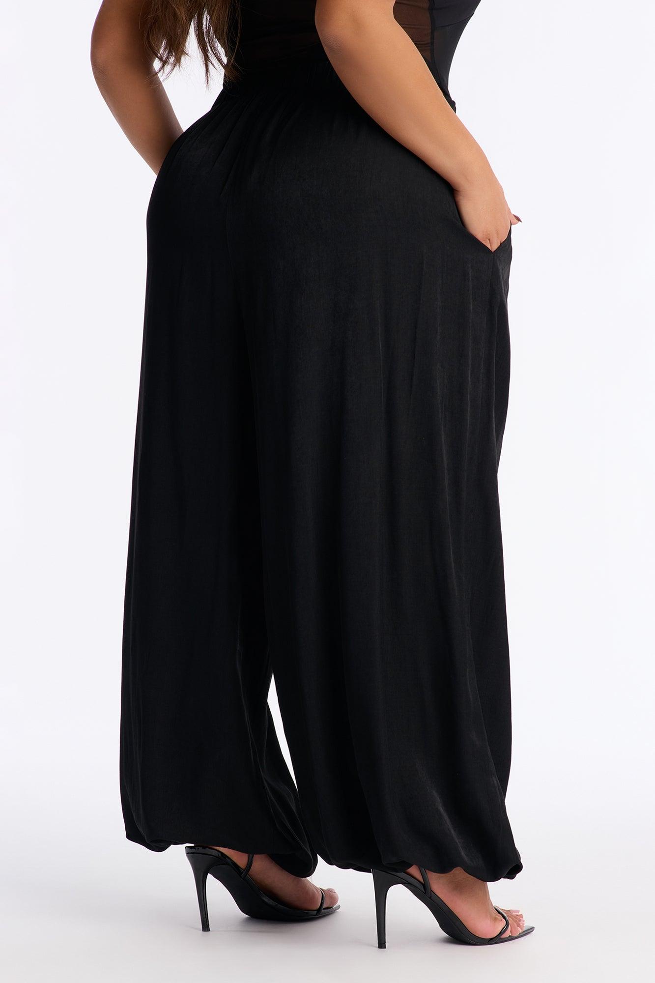 Never Too Much Pleated Balloon Pant 30″ - Black Female Product Image