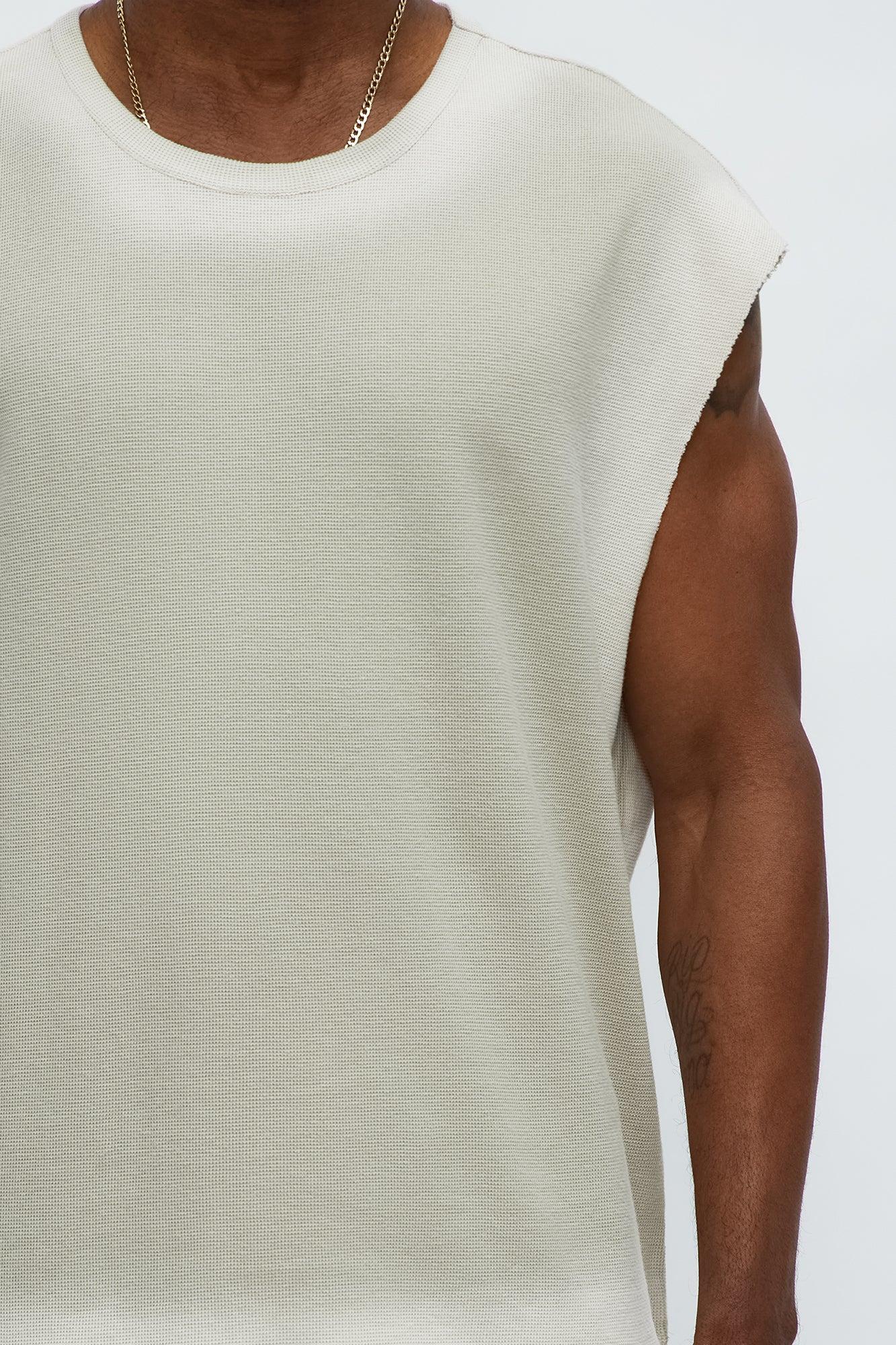 Relaxed Washed Muscle Tank - Grey Male Product Image